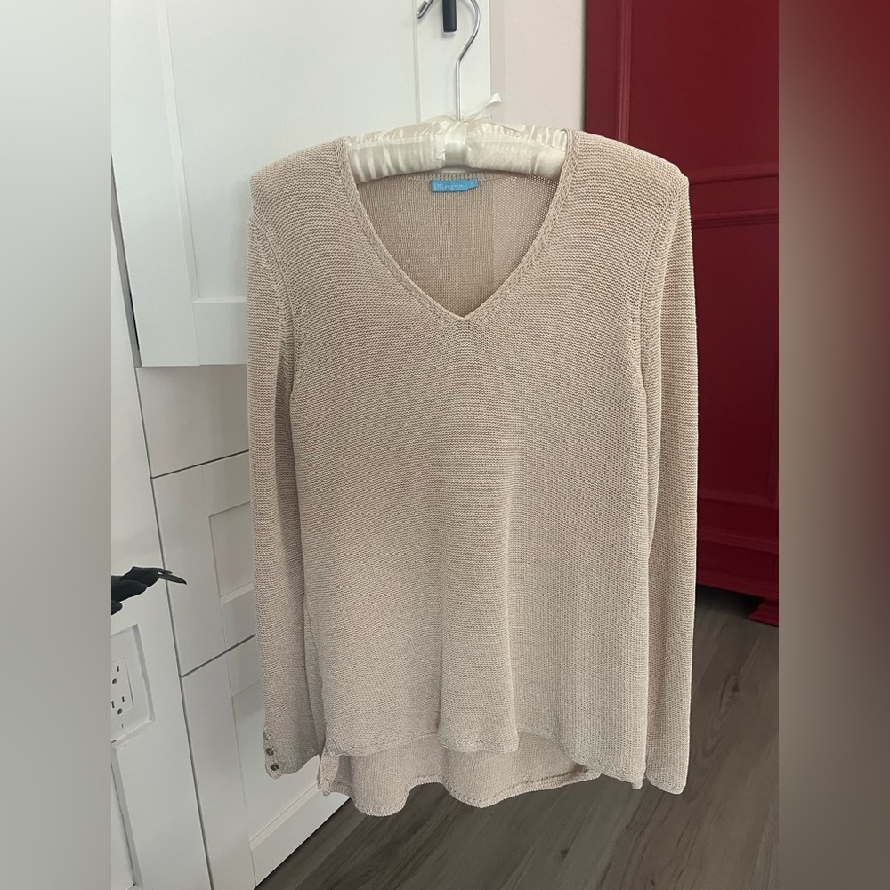 J. McLaughlin Beige V-Neck Sweater